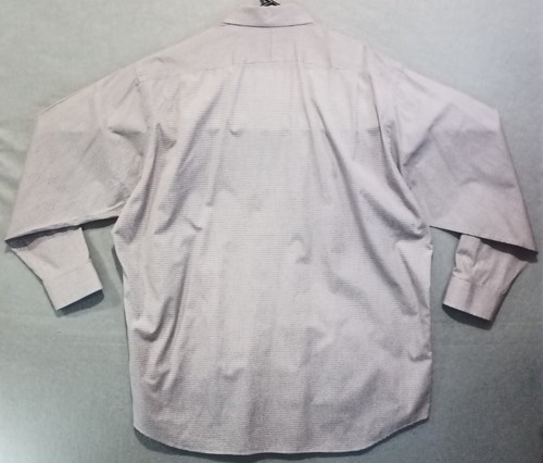 Camicia elegante Paul Fredrick Imperial anni 100 taglia 18,5 35 grigio a righe cotone due strati - Foto 9 di 16