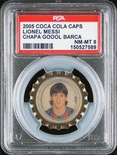 Lionel Messi 2005 Coca Cola Chapa Goool Barca Coke Caps PSA 8