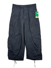 Halara Cargo Pants Women  s Small Black Nylon Utility Drawstring Pockets NWT