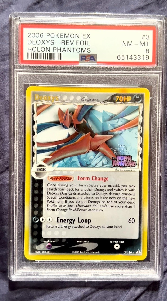 Pokemon Deoxys 3/110 Delta EX Holon Phantoms Stamped Reverse holo PSA 8 NM-MT
