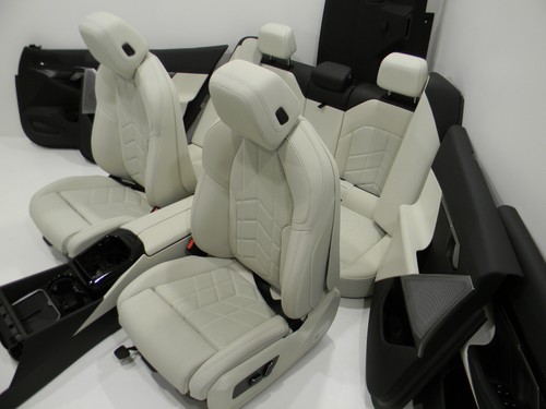BMW G60 Lederausstattung Sportsitze Sitze Seat Veganza Perf.Gesteppt Rauch-Weiss
