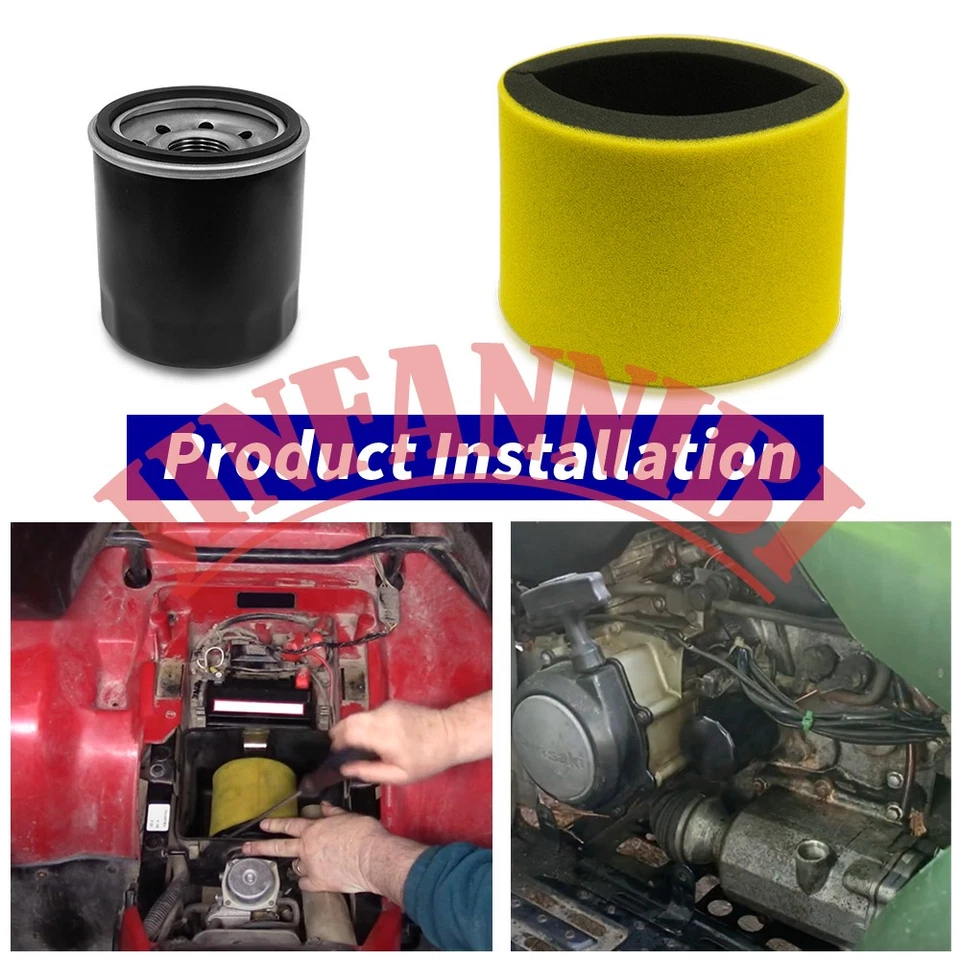 Air Oil Filter Foam Spark Plug Kit Set for Kawasaki Prairie 300 KVF300 1999-2002 Foto 3 de 4