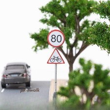 1Set HO/OO Scale Miniature Road Signs DIY Traffic Street Sand Table Diorama