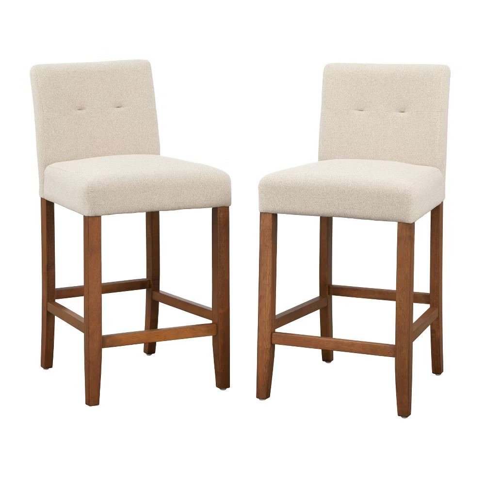 24 Set of 2 Crawford Counter Height Barstools Summer Tan - Buylateral 32790₽