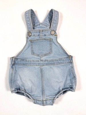 LITTLE CO By LAUREN CONRAD Baby Denim Bubble Romper Size 12M Light Wash Overalls
