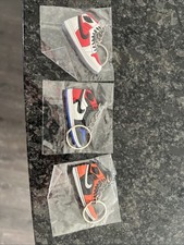 Lot of 3 Jordan Mini Shoe Keychain Sneaker Keyrings