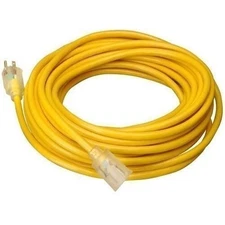 35 FT 14 Gauge Indoor Outdoor Heavy Duty Power Extension Cord Yellow UL w/ Light
