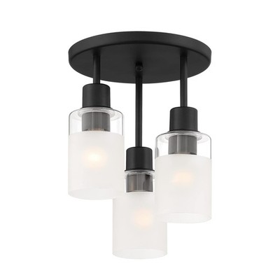 DESIGNERS FOUNTAIN Cedar Lane 3-Light Semi Ceiling Light 11'' Fixture D236M-SF-MB