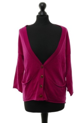 Friendly Hunting Damen Cardigan Strickjacke S pink magenta 3/4 Ärmel + Kaschmir