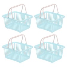 4PCS Mini Shopping Baskets with Handles Small Tiny Baskets Blue 
