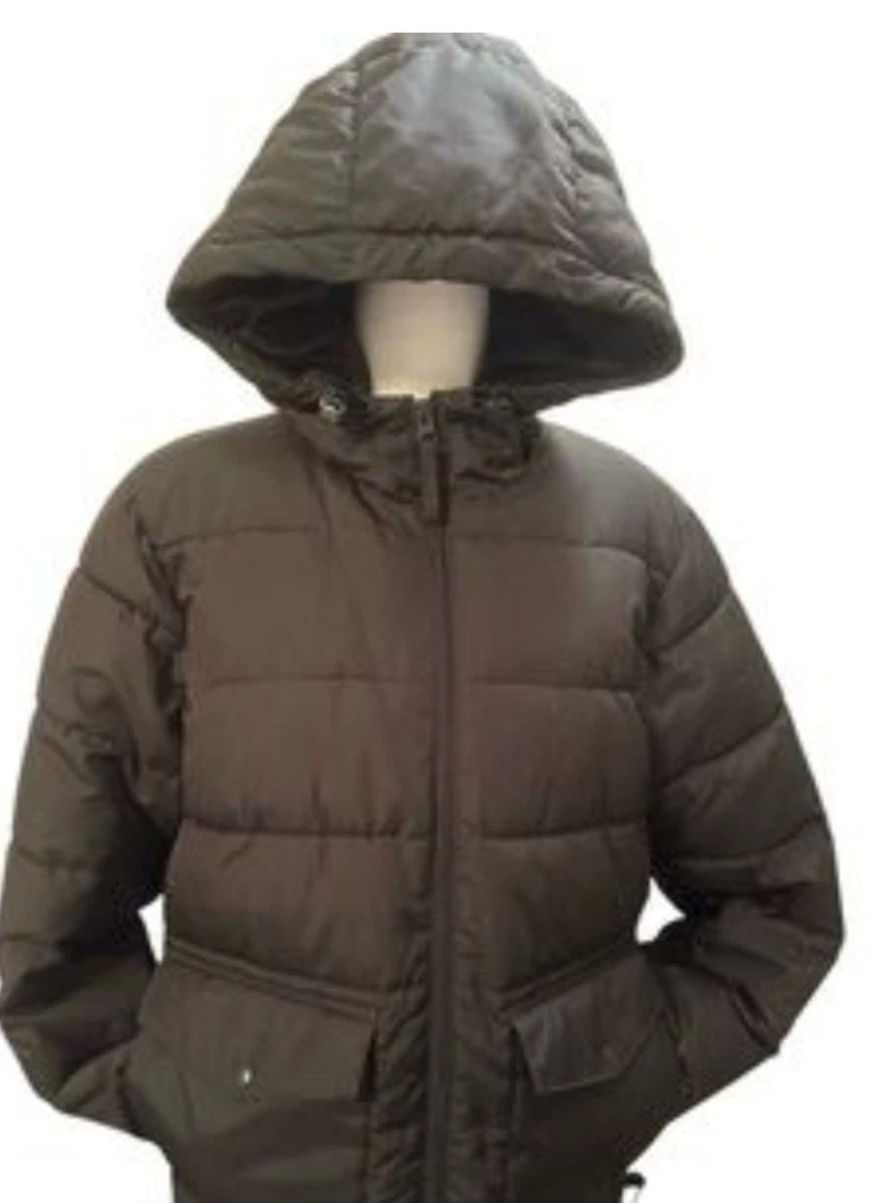 NWT OLD NAVY size XL Unisex Puffer Coffe Gound Brown Hooded Coat/Jacket/FM