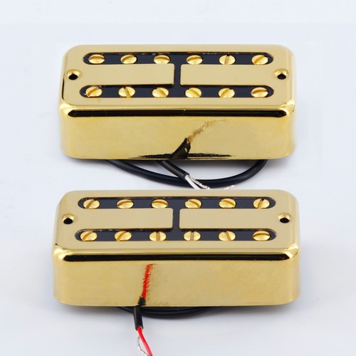 FLEOR Alnico 2 Guitar Gold Humbucker Neck and Bridge Pickup for FT Style Guitar - Picture 9 of 11