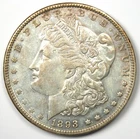1893 Morgan Silver Dollar $1 Coin - AU Details - Rare Date!