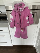Obermeyer Girls Pink Parka Snowsuit Jacket  Bib Pants Set Size 3