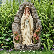 Our Lady of Lourdes Statue, 18 in Religious Garden Statue, Blessed Catholic P...