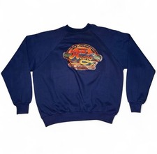 70  s Sportswear Blue Crew Neck Sweatshirt 50/50 Blend Sz XL