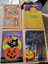 Hallmark HALLOWEEN LOT of 4 Mixed Greeting Cards w/ Envelopes