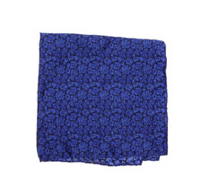 The Men  s Store L11549 100 Pure Silk Blue Floral Micro Paisley Pocket Square OS