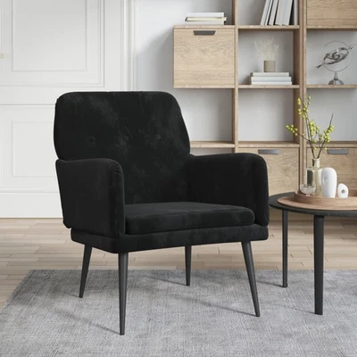 Fauteuil Gris clair 62x79x79 cm Velours fauteuil relax vidaXL - Photo 1/4