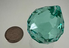 Green Crystal Faceted Teardrop Sun Catcher Prism Ball, 1.75" Wide, 100 grams