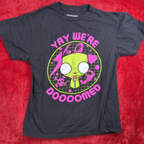 Invader Zim Gir "Yay We're Doooomed" Nickelodeon Black T-Shirt Adult Small