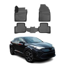 OMAC Gummimatten Fußmatten für Toyota C-HR 2016-2024 TPE Automatten Schwarz 4x