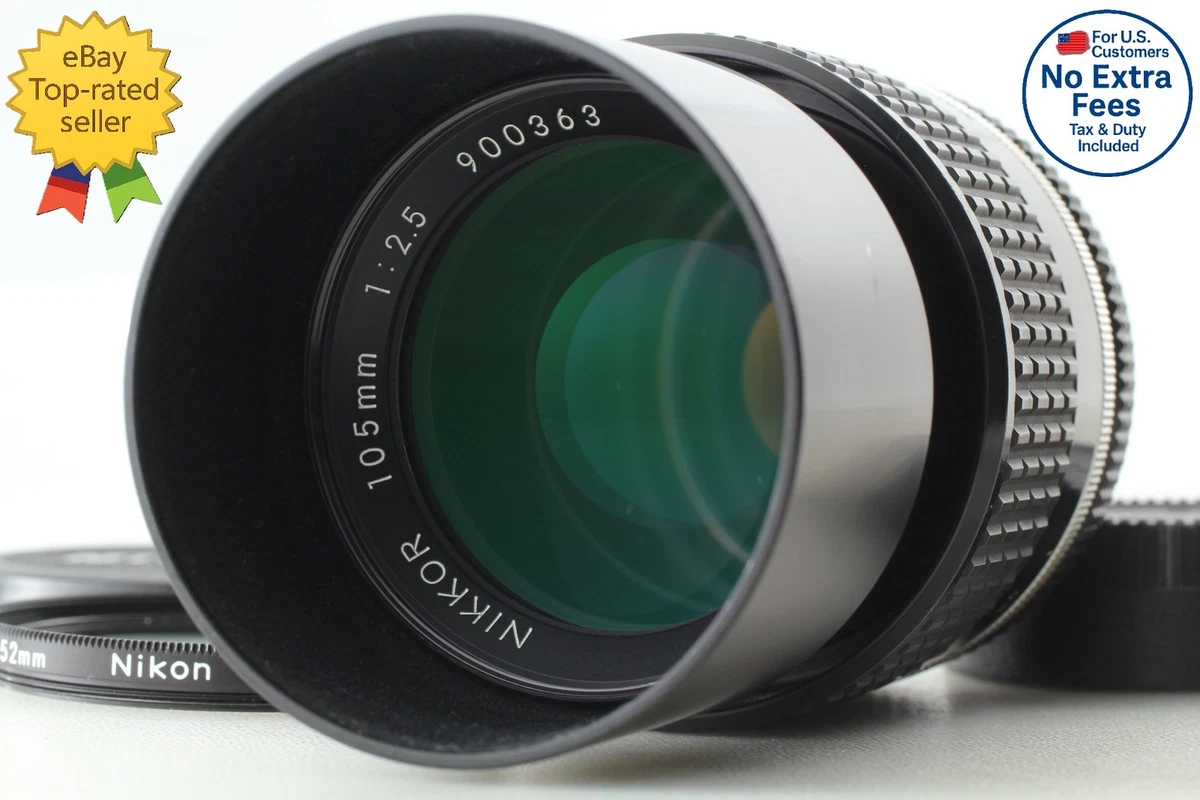 Nikon AI-S Camera Lenses 105mm Focal f/2.5 Maximum Aperture for