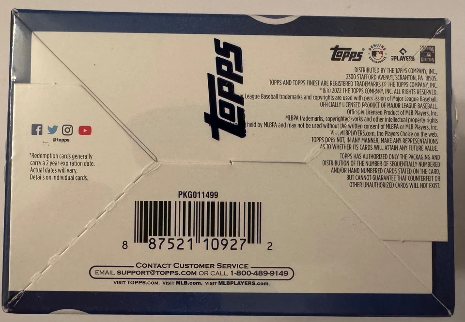 2022 Topps Finest Baseball Sealed Hobby Box 12 Packs of 5 Cards 2 Autos per Box - Image 3 of 4