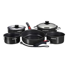 Magma Nestable 10 Piece Induction Non-Stick Enamel Finish Cookware Set - Jet ...
