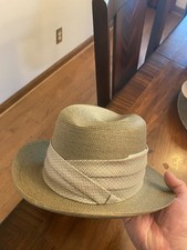Men's Mid century Vtg Hopkins Baltimore Straw Derby Bowler Hat. About Size 7.