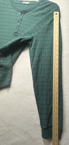 Marine Lagenlook Herren Gr. L grün Henley Langarm Doppelstrick Shirt Pullover Baumwolle - Bild 9 von 9