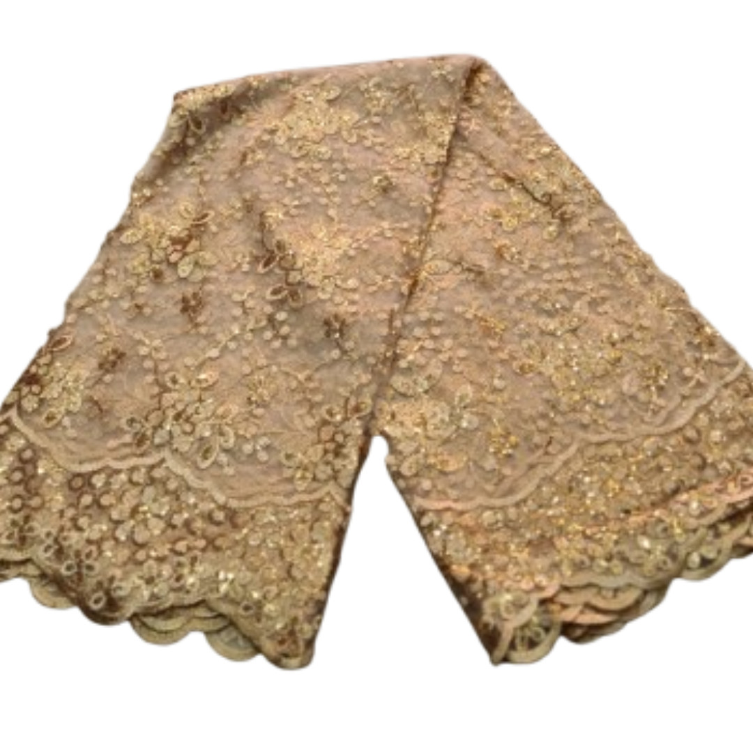 Encaje africano nigeriano - Encaje con cuentas/bordado - 5 yardas hermoso diseño