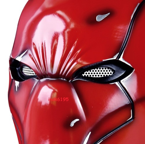 Batman Red Hood Red Helmet Full Face Mask Cosplay Prop Halloween Party Helmet - Picture 5 of 6