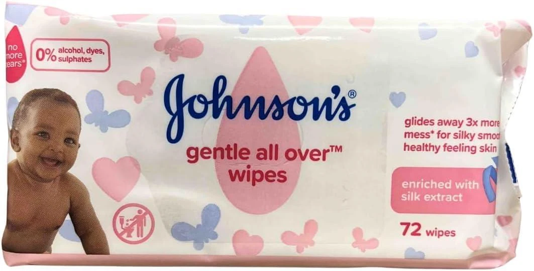Johnson's gentle all over store baby wipes 12 pack