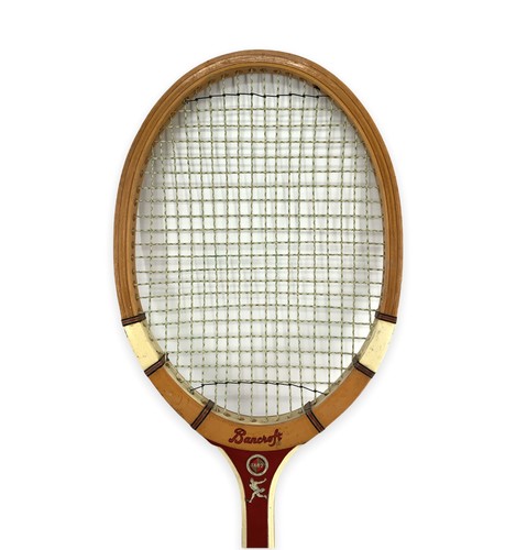 Vintage BANCROFT Tennis Racquet - Wooden, Leather Handle w/ Wilson Racquet Press - Picture 8 of 11