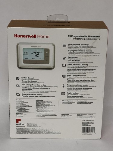 Honeywell Home RTH7560E1001 7-Day T5 Programmable Thermostat , White - Picture 4 of 4