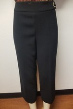 CHICO'S Zenergy Black Cropped Pant With Goldtone Hardware On Waist. Size - 10