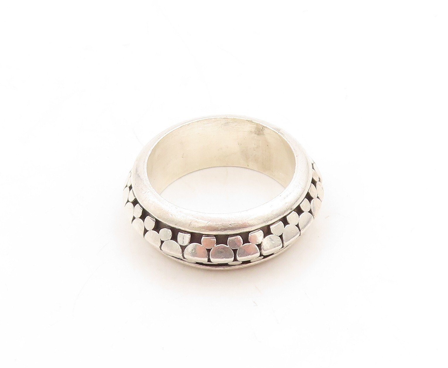 925 Sterling Silver Vintage Ring Solid Dot Effect… - image 5