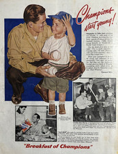 1950s Wheaties Cereal Breakfast Eddie Joost Philadelphia As Vintage Print Ad