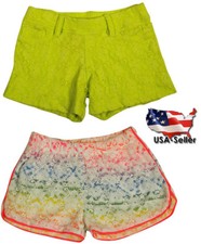 Girls Floral Lace Overlay Shorts Elastic Waist Casual Summer Multi 4-10 Size