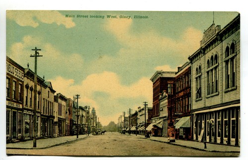 Olney Illinois Main Street Looking West Vintage Postcard eBay