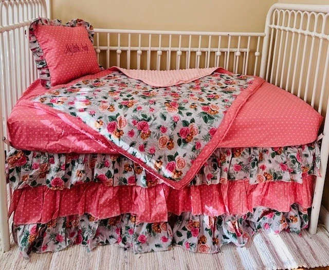 Handmade Floral Girls Crib Bedding Nursery Set 4 piece
Opens in a new window or tab