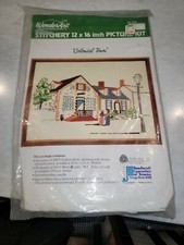 Wonderart "Colonial Town" Needlecraft Stitchery Kit 5458 12x16 NEW Vintage