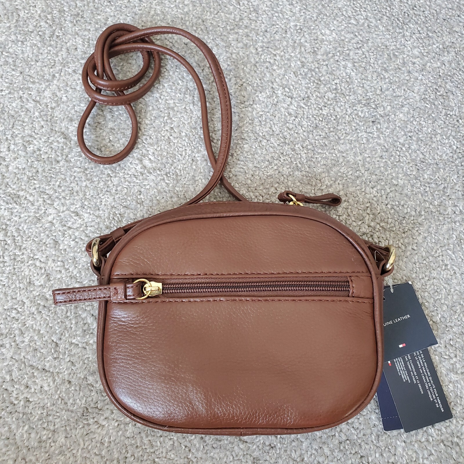 Women's Tommy Hilfiger Brown Leather Crossbody Camera bag, NWT eBay