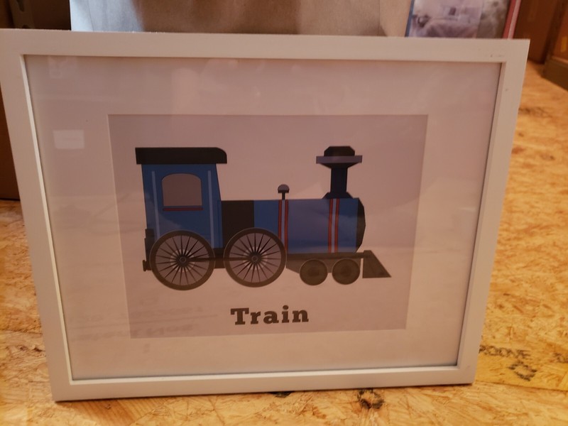 Train 11 x 14 framed nursery wall art