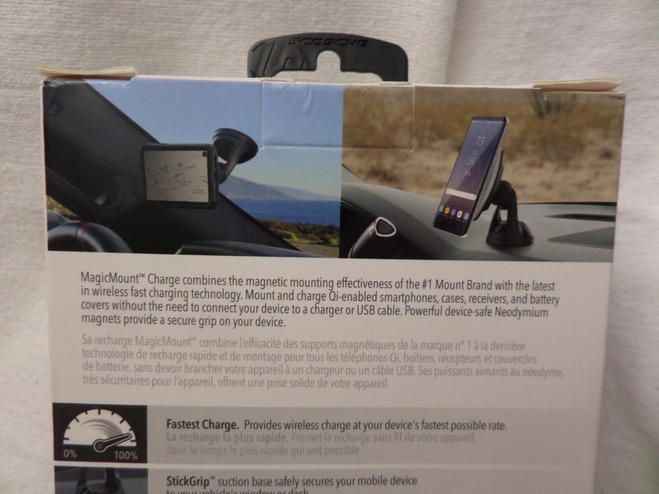 Nuevo Scosche MagicMount Pro Carga Inalámbrica Carga Rápida Qi Montaje Coche - Nuevo Foto 4 de 4