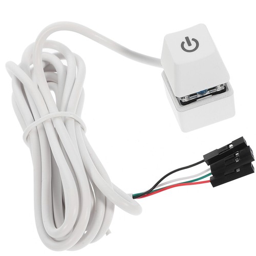 PC Power Button Desktop PC Computer Case Button Computer Host Button with Cable - Afbeelding 2 van 12