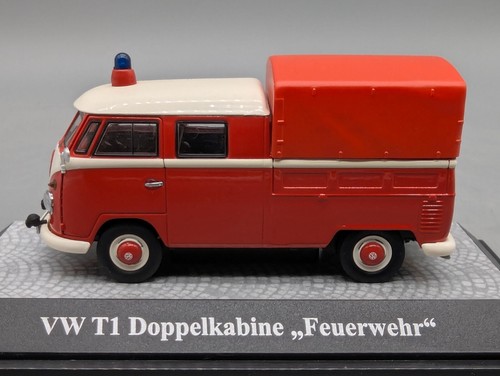 Modellini auto 1:43 Premium ClassiXXs Volkswagen VW T1 doppia cabina vigili del fuoco IMBALLO ORIGINALE - Foto 3 di 15