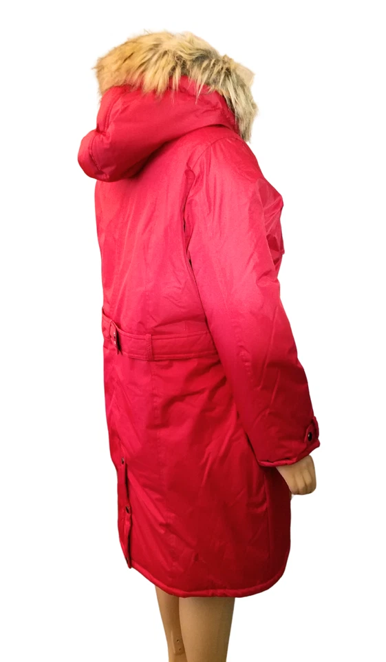 Vintage Rocawear Parka Coat Women's 1X Red Heavyweight Long Faux Fur - Image 2 of 4