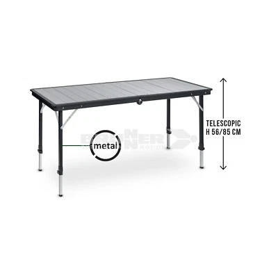 Folding Aluminium Family CAMPING 6 Person TABLE BRUNNER DINEMIC6 Campervan